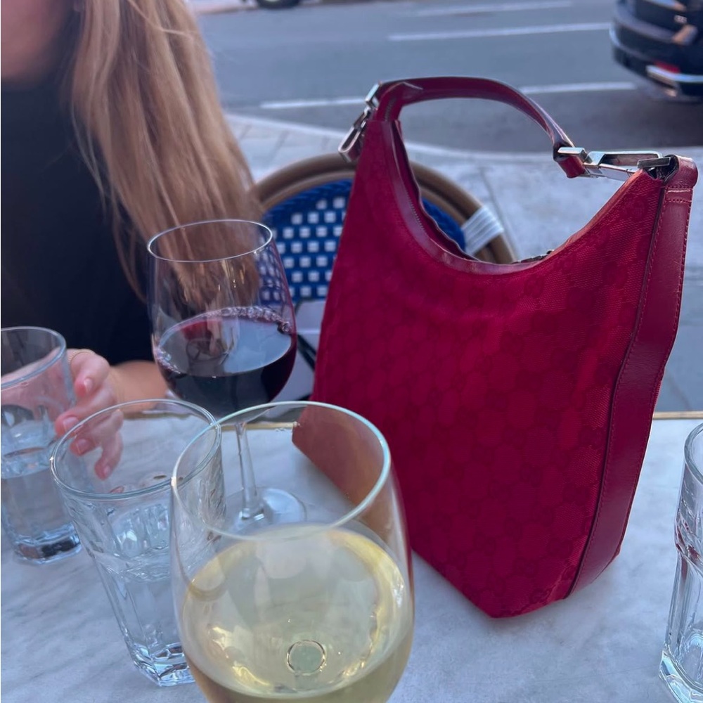 Gucci Red GG Canvas Shoulder Bag - Picture 10 of 12